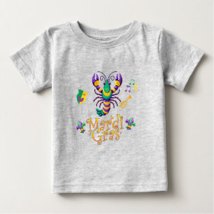 Crayfish/trumpet/mask/fleur de lis Mardi Gras Baby T-Shirt