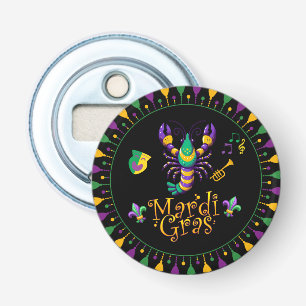 Crayfish/trumpet/mask/fleur de lis Mardi Gras Bottle Opener
