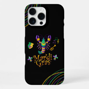 Crayfish/trumpet/mask/fleur de lis Mardi Gras iPhone 16 Pro Max Case