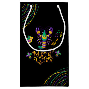 Crayfish/trumpet/mask/fleur de lis Mardi Gras Small Gift Bag