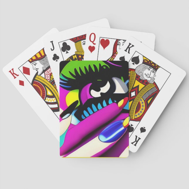 craying for you pshycodelic  playing cards (Back)