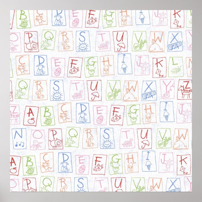 Crayon ABC Backdrop Canvas Poster (Front)