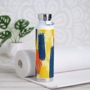 Crayon and Butterfly Flowers Water Bottle