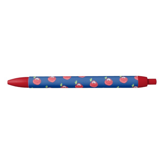 Crayon Apple Pattern Black Ink Pen (Front)