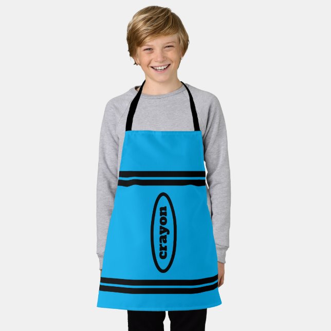 Crayon Apron Family & Group Costume for Kids-Blue (Worn)