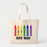 Crayon Artist Art bag<br><div class="desc">A graphic illustration of crayons with refrigerator magnet text that reads “crayons” by artist/designer Charmaine Paulson on a variety of products.</div>