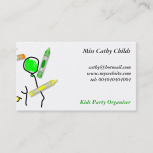 Crayon Birthday Greeting, Business Card