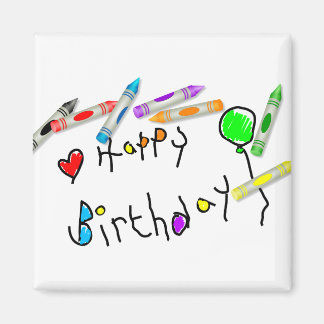 Crayon Birthday Greeting Magnet