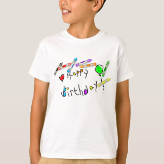 Crayon Birthday Greeting T-Shirt