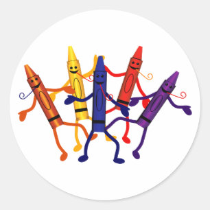 Crayon Birthday Party Sticker