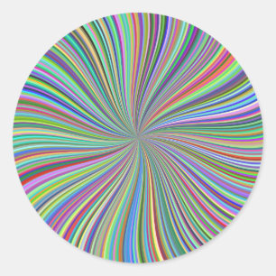 Crayon Box of Colours Optical Illusion Spiral Classic Round Sticker