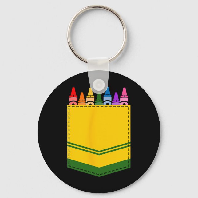 Crayon Box Pocket Teacher Gift Costume  Key Ring (Front)