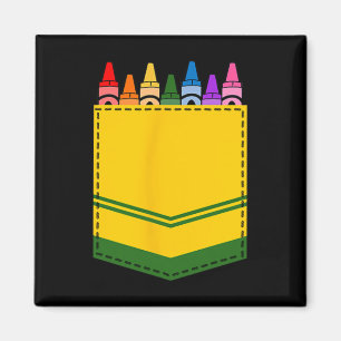 Crayon Box Pocket Teacher Gift Costume Magnet
