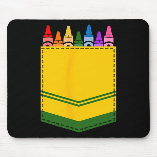 Crayon Box Pocket Teacher Gift Costume  Mouse Mat (Front)