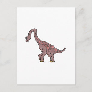 Crayon Brachiosaurus Cartoon Collection Postcard