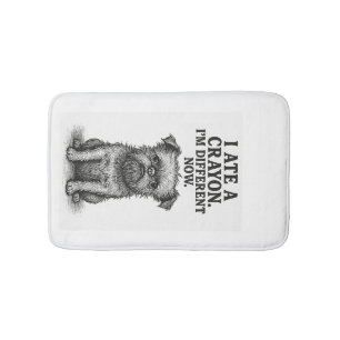 Crayon Chaos � Funny Brussels Griffon Dog Meme Des Bath Mat