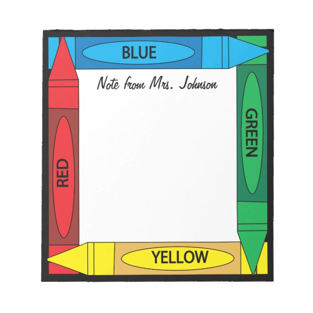 Crayon Colors Notepad (Front)
