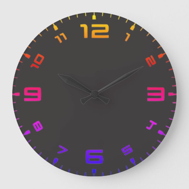 Crayon Colour Black Wall Clock (Front)