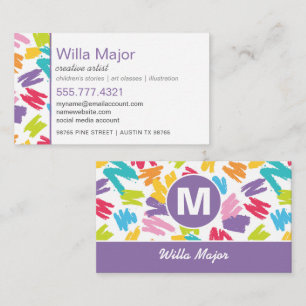 Crayon Colour Splashes Artsy Creative Business Card