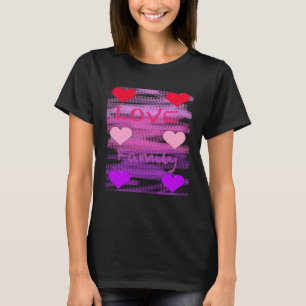 Crayon Coloured Family Love Hearts Valentine T-Shirt