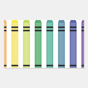 Crayon Colours Rectangular Sticker