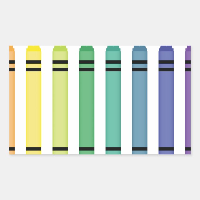 Crayon Colours Rectangular Sticker (Front)