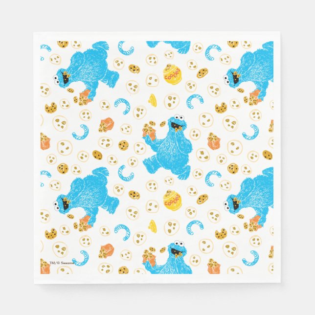 Crayon Cookie Monster Cookie Pattern Napkin (Front)