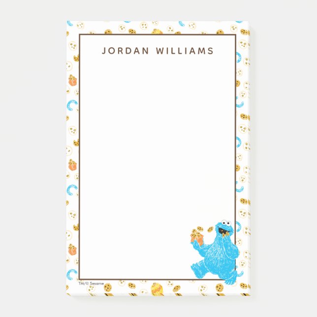 Crayon Cookie Monster Cookie Pattern Post-it Notes (Front)