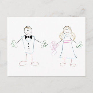 Crayon Couple Postcard