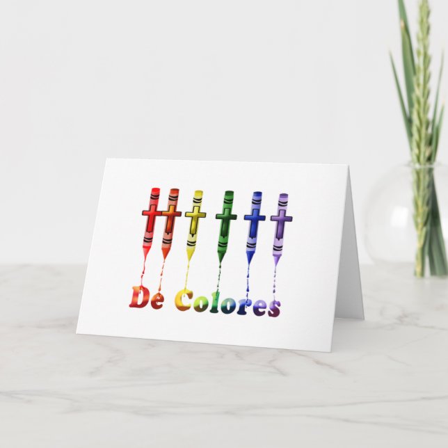 Crayon De Colores Note Card with Crayons (Front)