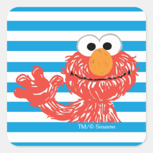 Crayon Elmo Stripe Pattern Square Sticker