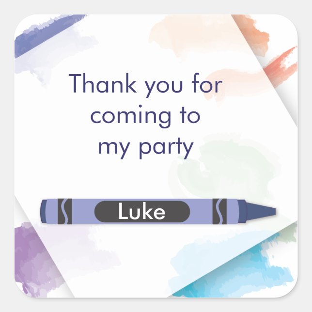 Crayon Favour Sticker  |  Bue (Front)