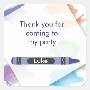 Crayon Favour Sticker     Bue