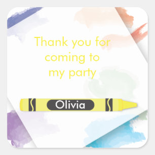 Crayon Favour Sticker Yellow
