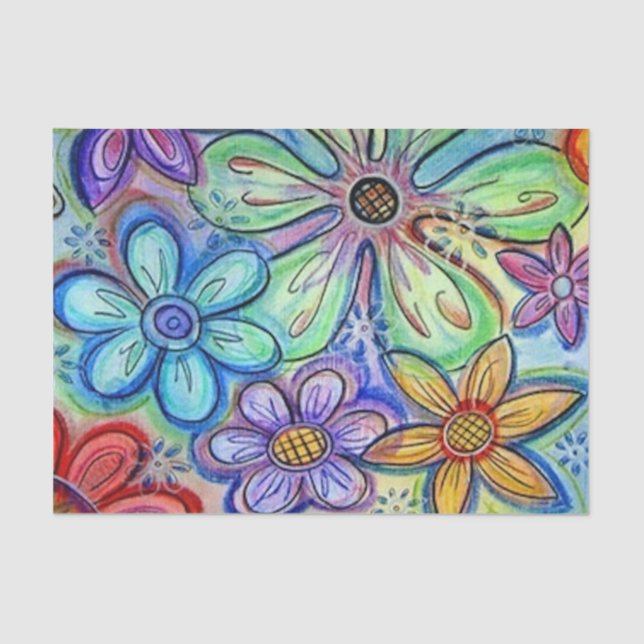 Crayon Flowers Tissue Paper (Front)