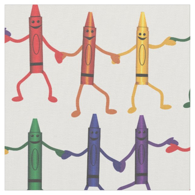 Crayon Friends Crayons Fabric (Close Up)