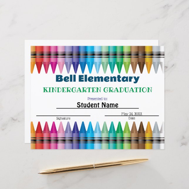 Crayon Graduation Certificate (Front/Back In Situ)