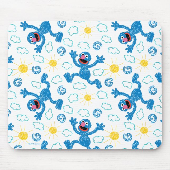 Crayon Grover Sunshine Pattern Mouse Mat (Front)
