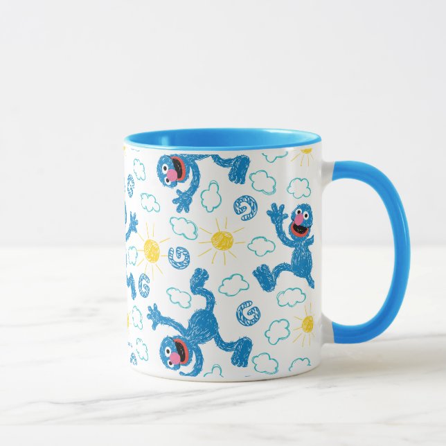 Crayon Grover Sunshine Pattern Mug (Right)