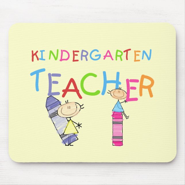 Crayon Kindergarten Teacher Tshirts and Gifts Mouse Mat (Front)