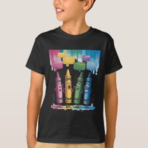 Crayon Mood Colour Crayons Cute Friyay Teacher Lif T-Shirt