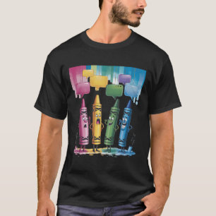 Crayon Mood Colour Crayons Cute Friyay Teacher Lif T-Shirt