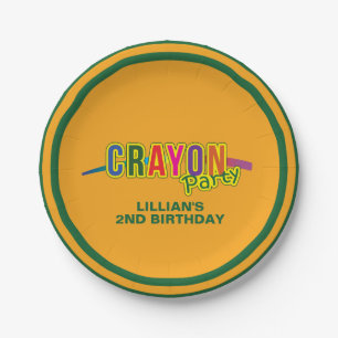 Crayon Party Paper Plate