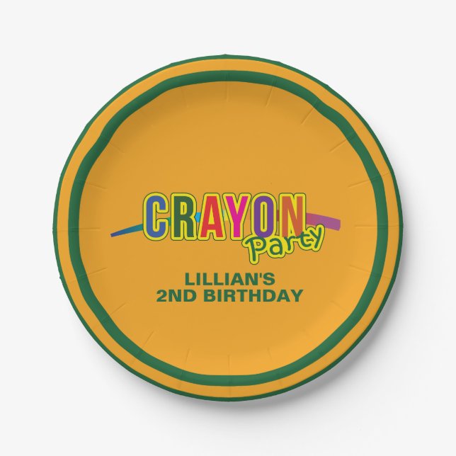 Crayon Party Paper Plate (Front)