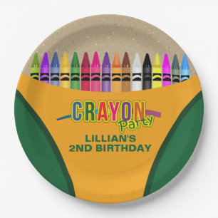 Crayon Party Paper Plate