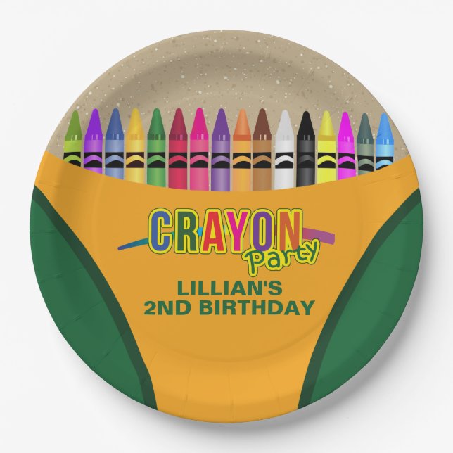 Crayon Party Paper Plate (Front)