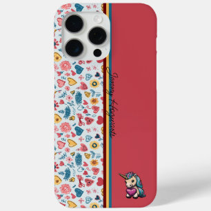Crayon Pastel Heart & Flowers iPhone 15 Pro Max Case
