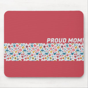 Crayon Pastel Heart & Flowers Mouse Mat