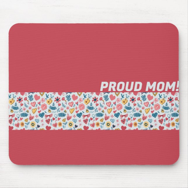 Crayon Pastel Heart & Flowers Mouse Mat (Front)