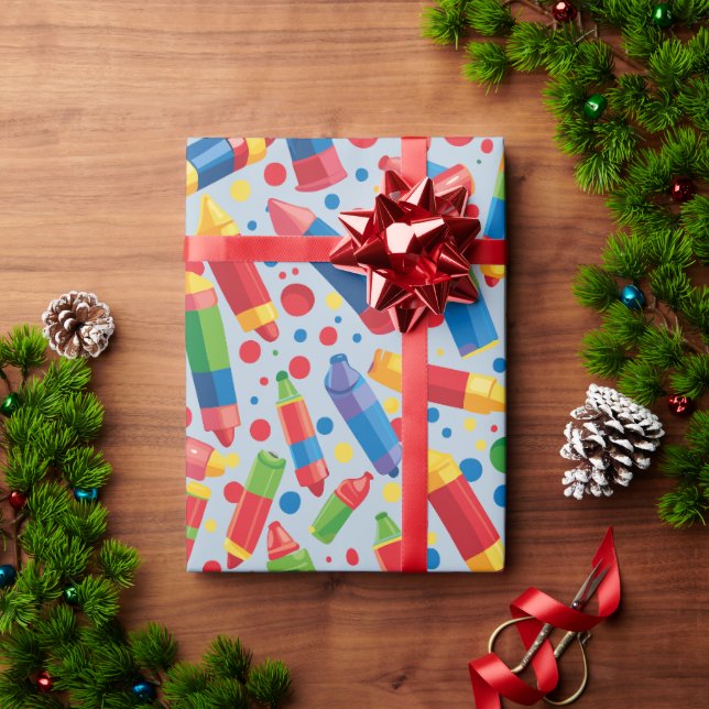 Crayon Pattern Wrapping Paper (Holiday Gift)